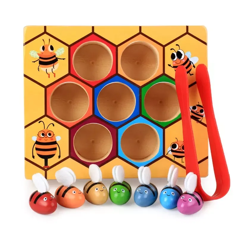 Wooden Toy Bees - Παιχνίδι Λεπτής Κινητότητας Μέλισσες