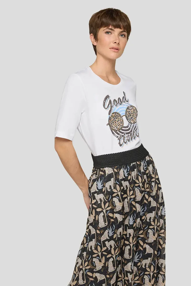 Rabe γυναικείο T-shirt με print - 56-118356 Λευκό