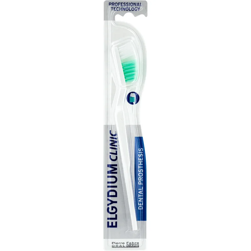 Elgydium Clinic Dental Prosthesis Toothbrush Οδοντόβουρτσα Σχεδιασμένη για την Καθημερινή Φροντίδα των Τεχνητών Οδοντοστοιχιών 1 Τεμάχιο - Πράσινο