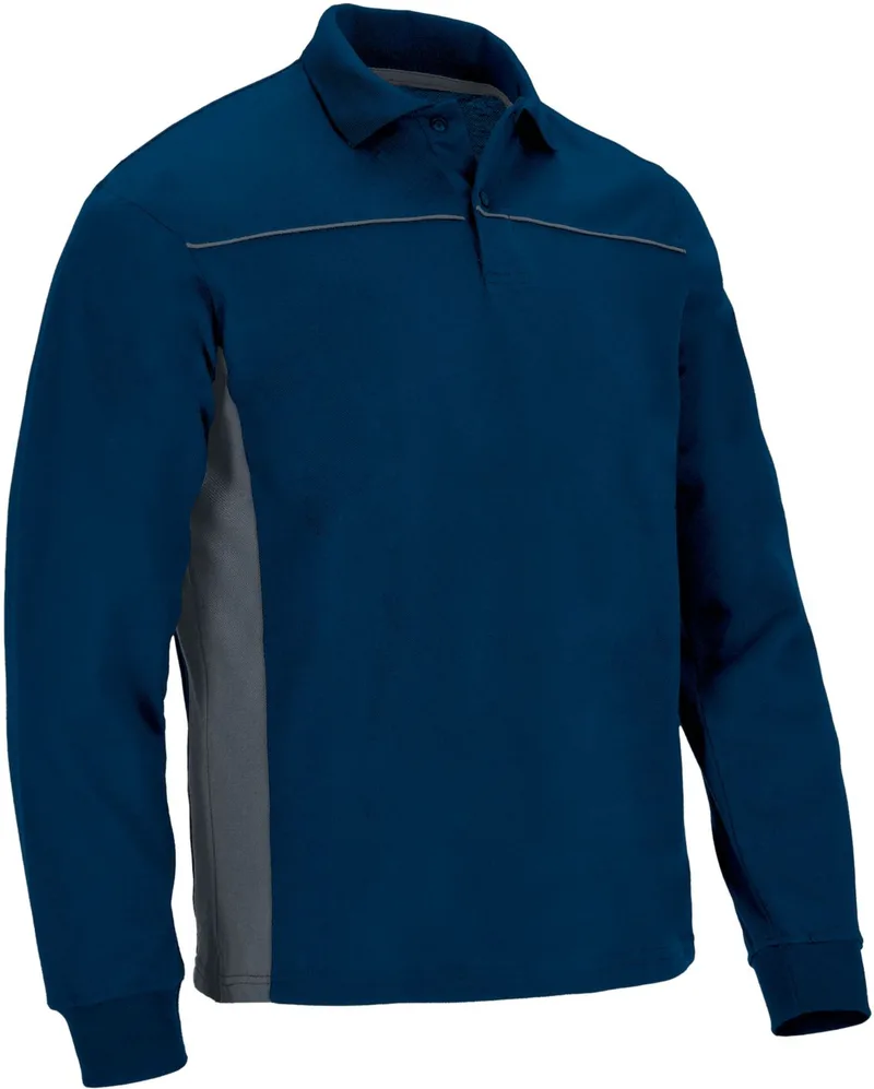 Μακρυμάνικο Polo Shirt THUNDER Valento POVATHLMG Orion Navy Blue-Cement Grey