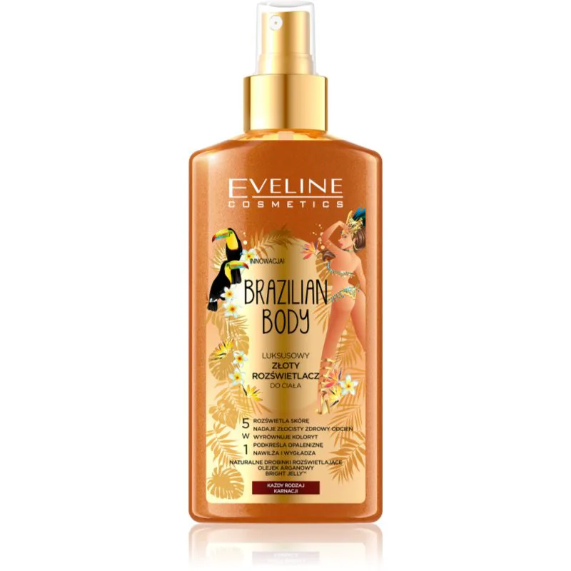 Eveline Cosmetics Brazilian Body ενυδατικό σπρέι σώματος αστραφτερό 150 ml