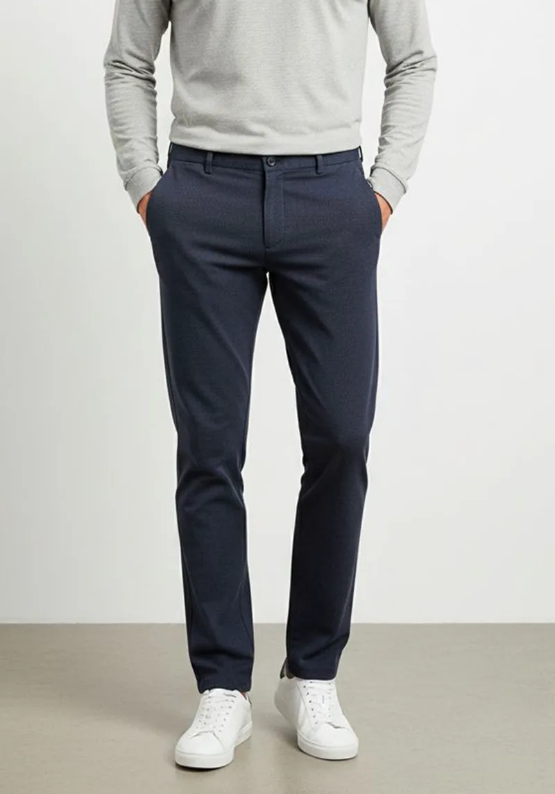 Fynch Hatton Υφασμάτινο Παντελόνι της σειράς Cozy - 1510 2133 688 Dark Navy