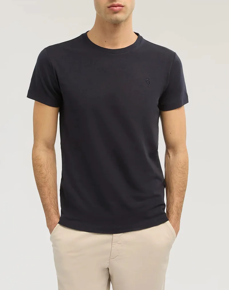 TRUSSARDI SLIM FIT T-SHIRT - ESSENTIAL LEVRIERO - STRETCH JERSEY MTS01J01-034 DarkBlue
