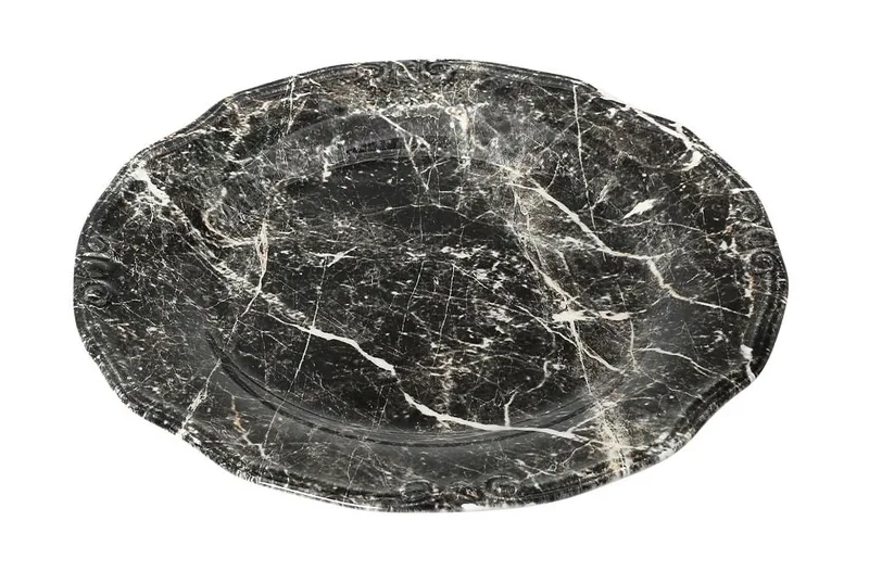 Πιατέλα Σερβιρίσματος Stoneware Marble ESPIEL 33εκ. RPM209K2 (Σετ 2 Τεμάχια) (Χρώμα: Λευκό, Υλικό: Stoneware) - ESPIEL - RPM209K2