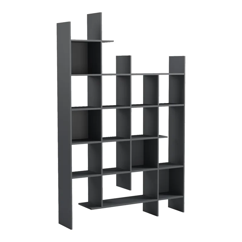 Βιβλιοθήκη Manco pakoworld ανθρακί 122x25.5x188εκ - PAKO WORLD - 230-000227