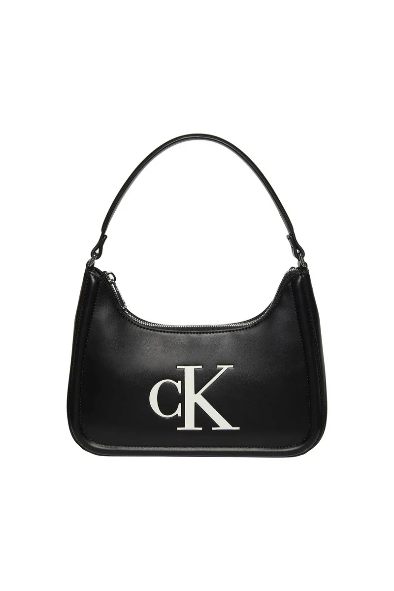 Calvin Klein Jeans γυναικεία τσάντα ώμου με ανάγλυφο λογότυπο - LV04F3230G Ασπρόμαυρο