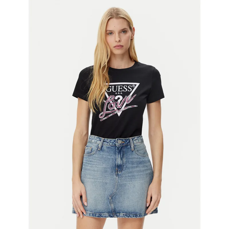 Guess T-Shirt W5GI05 I3Z14 Μαύρο Regular Fit