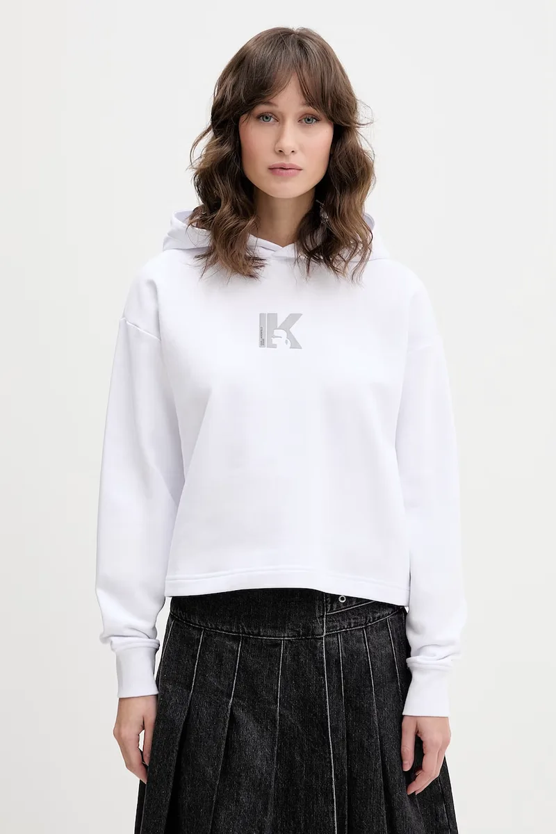 Karl Lagerfeld Jeans μπλούζα με κουκούλα γυναικεία βαμβακερή