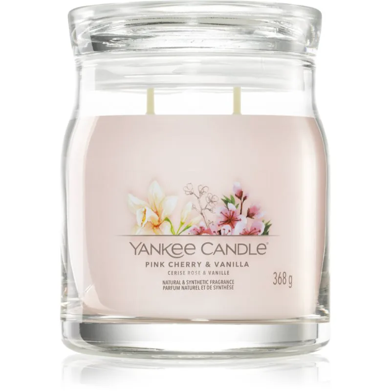 Yankee Candle Ροζ Cherry & Vanilla αρωματικό κερί Signature 368 γρ