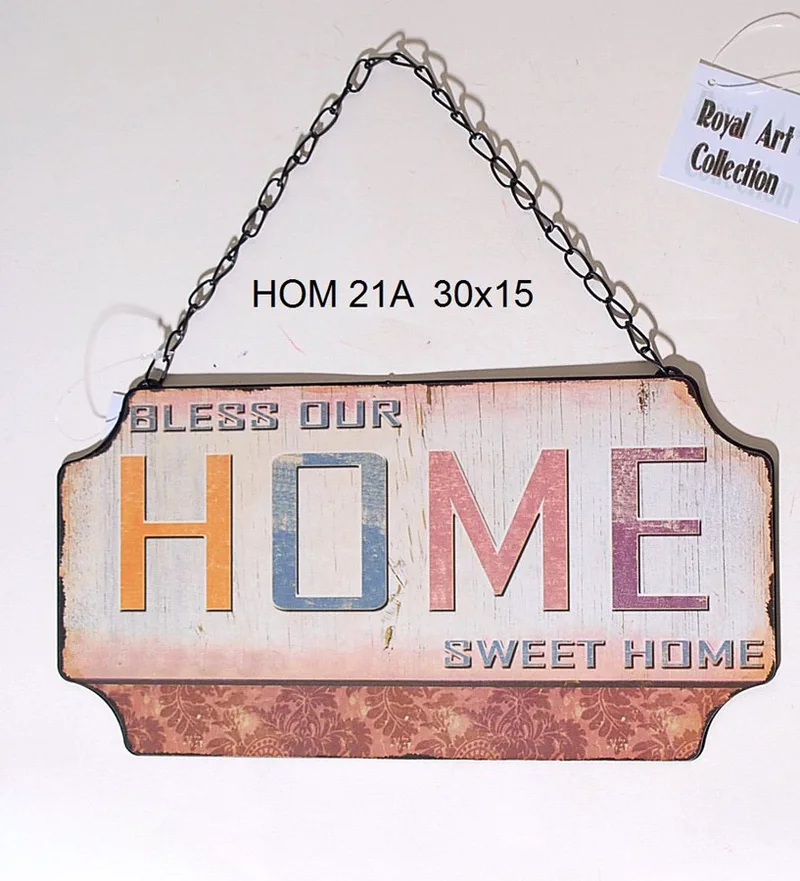 Ταμπέλα "HOME" Μεταλλική Royal Art 30x15εκ. HOM21A (Υλικό: Μεταλλικό) - Royal Art Collection - HOM21A