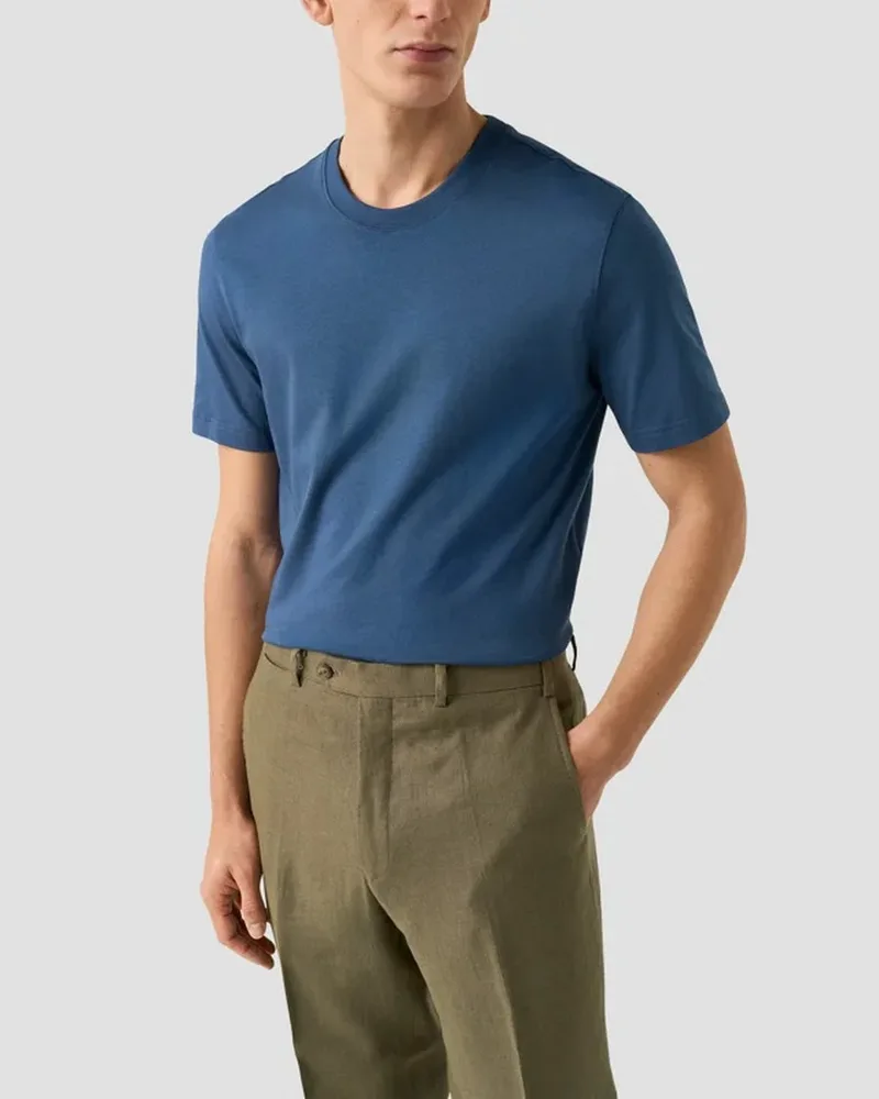 Eton Ανδρικό T-Shirt Βαμβακερό Supima Με Λαιμόκοψη Crew Neck Modern Fit