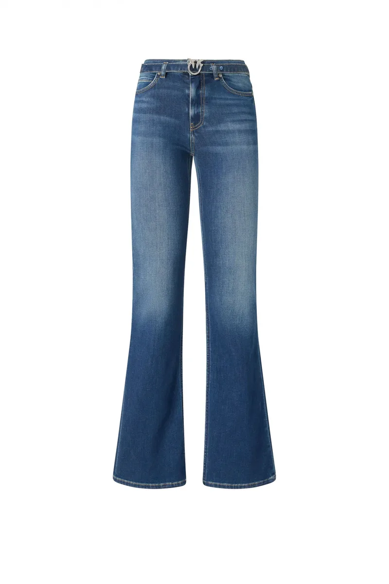 PINKO ΠΑΝΤΕΛΟΝΙ JEANS FLORA FLARE TROUSERS ΜΠΛΕ