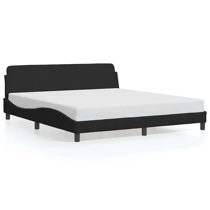 vidaXL Πλαίσιο Κρεβατιού Dover Μαύρο 183x213 εκ Συνθ. Δέρμα