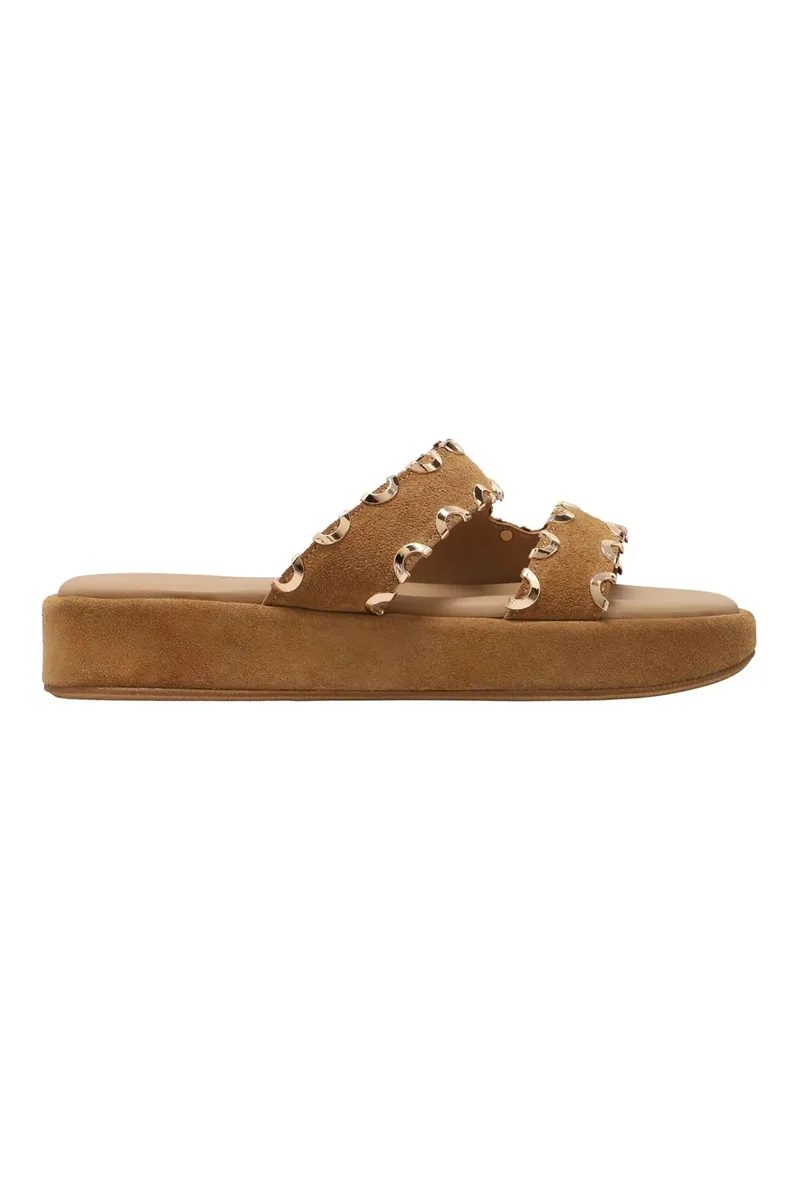 Haralas γυναικεία suede σανδάλια - E112-001 Ταμπά