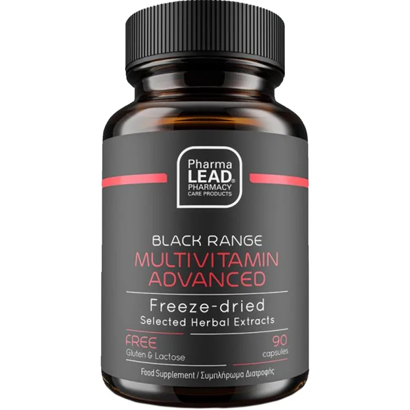 Pharmalead Black Range Multivitamin Advanced Συμπλήρωμα Διατροφής με Ισχυρή Σύνθεση Πολυβιταμινών για την Ενίσχυση του Οργανισμού Συμπλήρωμα Διατροφής Πολυβιταμινών με Μέταλλα & Φυτικά Εκχυλίσματα για Υποστήριξη Ανοσοποιητικού & Γενική Τόνωση & Ευεξί