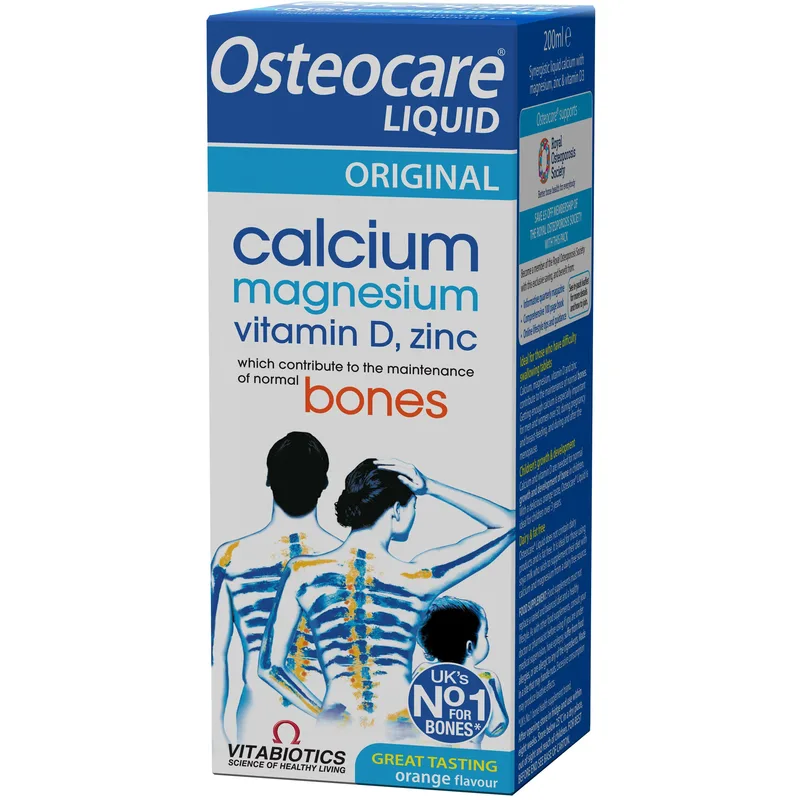 Vitabiotics Osteocare Liquid Original with Πορτοκαλί Flavour Συμπλήρωμα Διατροφής με Ασβέστιο, Μαγνήσιο, Ψευδάργυρο & Βιταμίνη D για την Καλή Κατάσταση των Οστών & των Μυϊκού Συστήματος με Γεύση Πορτοκάλι 200ml