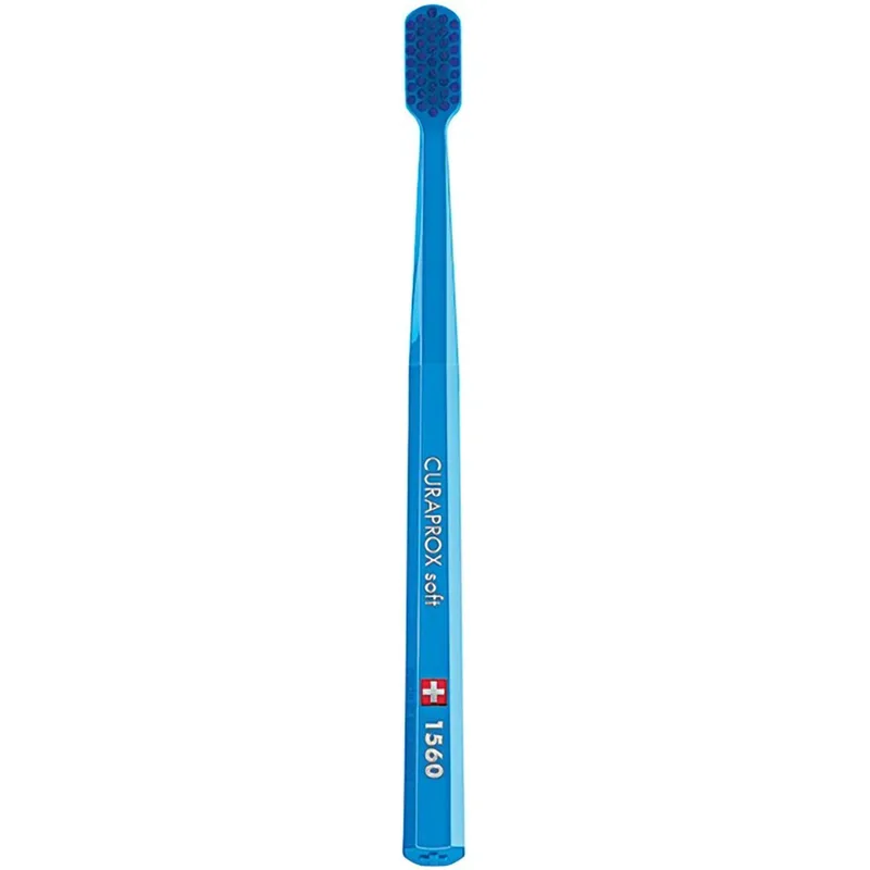Curaprox CS 1560 Soft Toothbrush Χειροκίνητη Οδοντόβουρτσα με Μαλακές Ίνες για Βαθύ Καθαρισμό 1 Τεμάχιο - Γαλάζιο / Μπλε