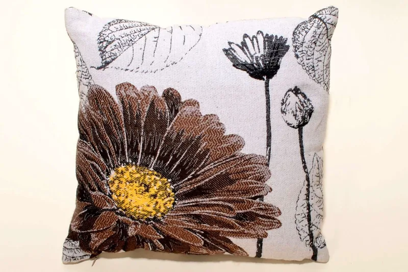 Μαξιλαροθήκη Διακόσμησης Silk Fashion Flower Brown 45x45