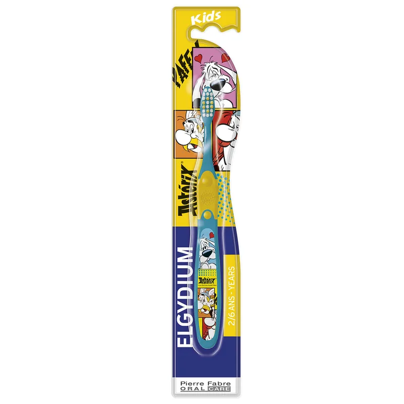 Elgydium Kids Asterix Toothbrush Οδοντόβουρτσα για παιδιά 2 έως 6 ετών με Μαλακές Ίνες 1 Τεμάχιο