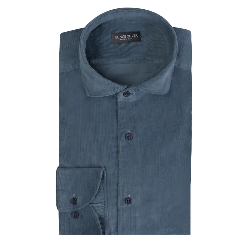 Superior Πουκάμισο Κοτλέ Γκρι (Modern Fit) 100% Fine Cotton New Arrival