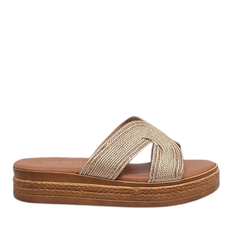 Fitrakis Collection Γυναικεία flatforms 1001657 μπρονζέ