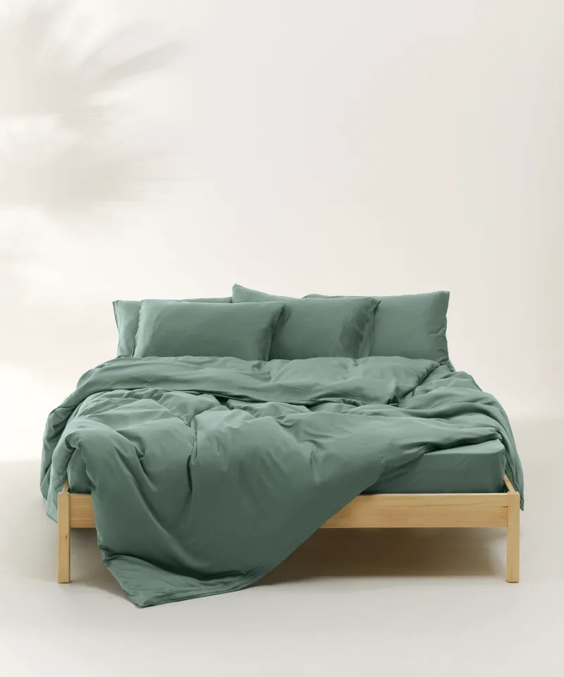 Σετ Παπλωματοθήκη Υπέρδιπλη 3 Τεμαχίων Kentia Celeste 2 Green 220x240