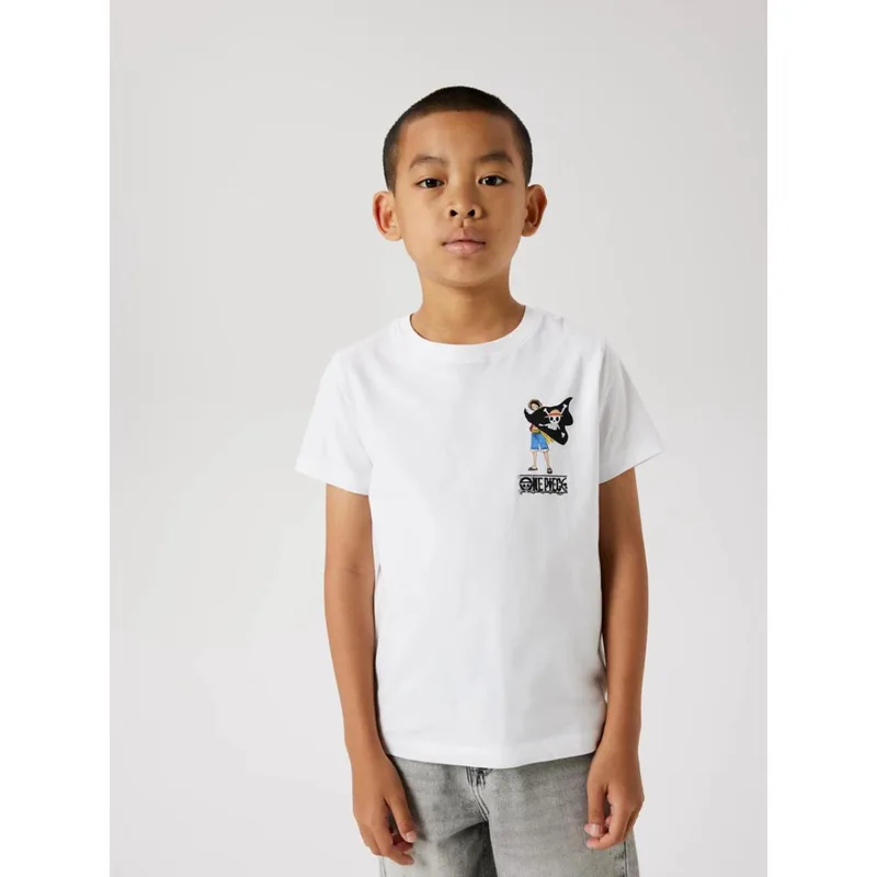 Μπλούζα μακό αγόρι One Piece name it-13238588-Bright White