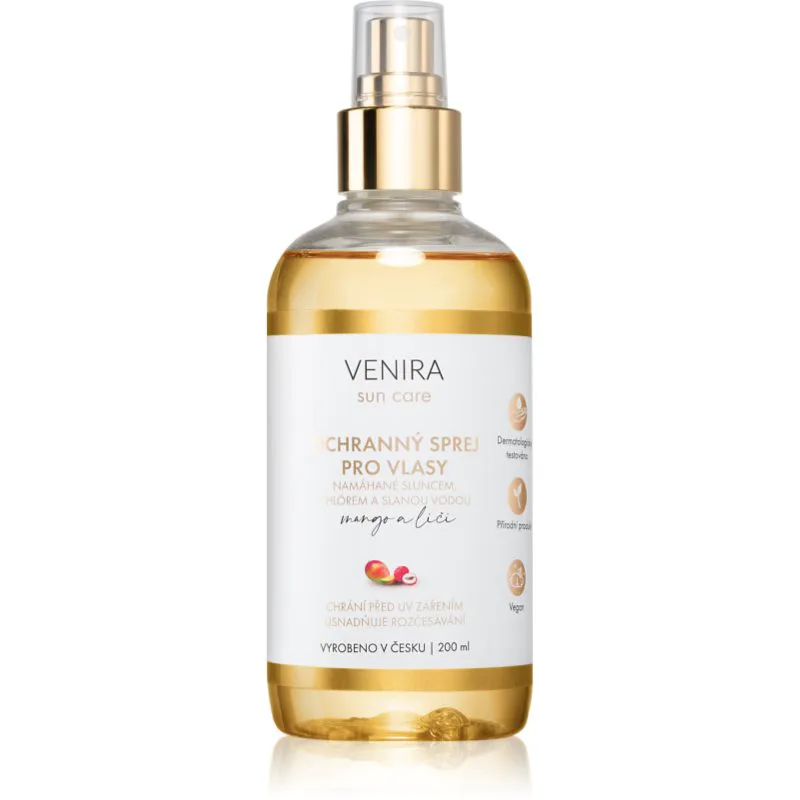 Venira Protective Hair Spray προστατευτικό σπρέι για μαλλιά ταλαιπωρημένα από τον ήλιο με άρωμα Mango and Lychee 200 ml