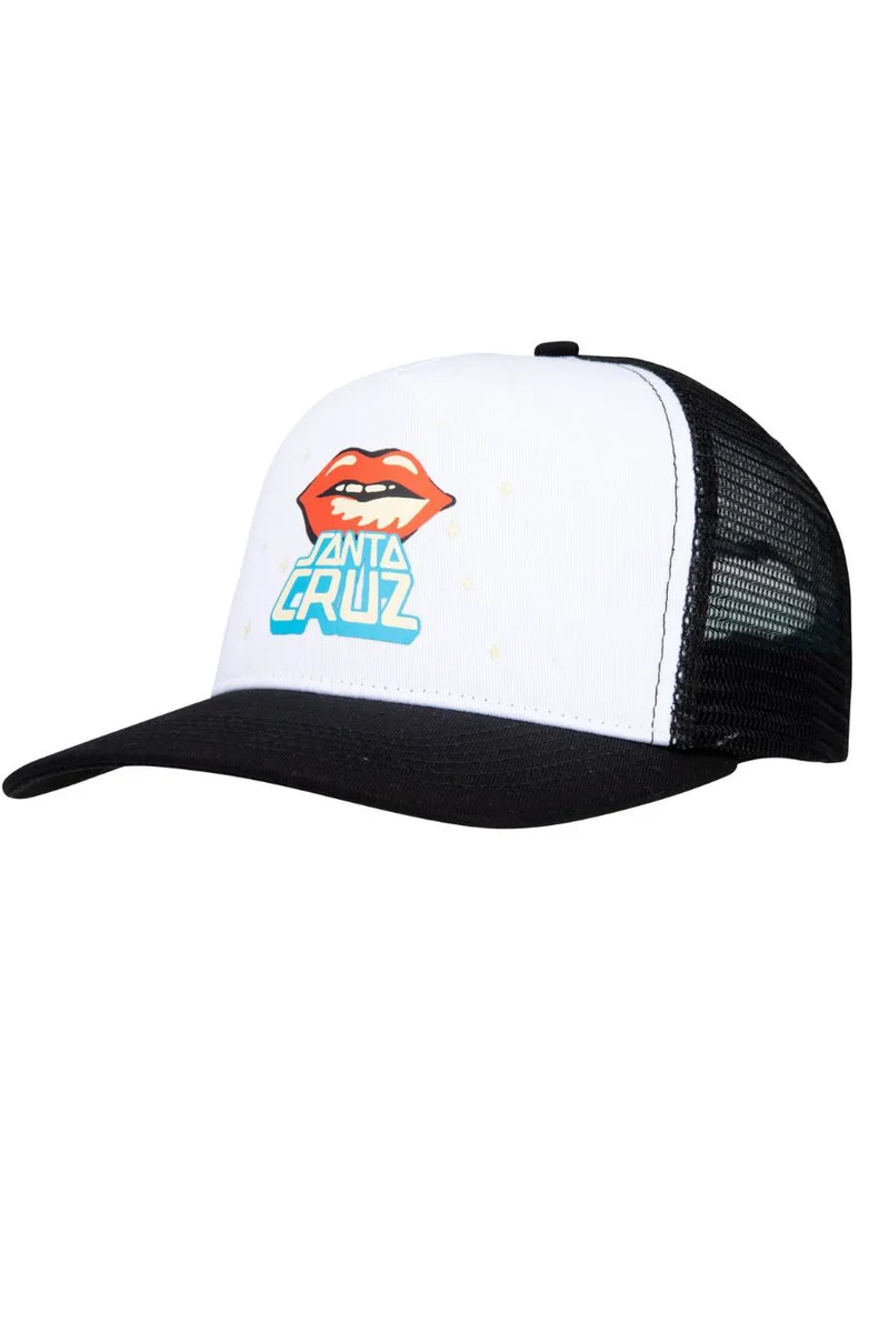 SANTA CRUZ καπέλο jockey Johnson Danger Zone Lips Meshback - ΛΕΥΚΟ-SCA-CAP-0462-WHITE