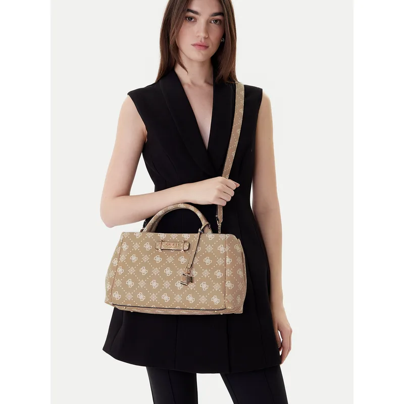 Τσάντα Guess Carrie Logo HWGP98 98060 Μπεζ