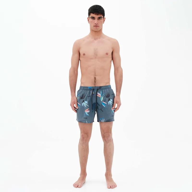 CLASSIC PRINTED 14" STRETCH VOLLEY SWIM SHORTS ΓΚΡΙ