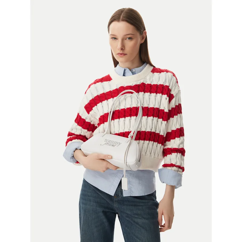 Τσάντα Tommy Jeans Tjw Bold Shoulder Bag AW0AW18787 Λευκό