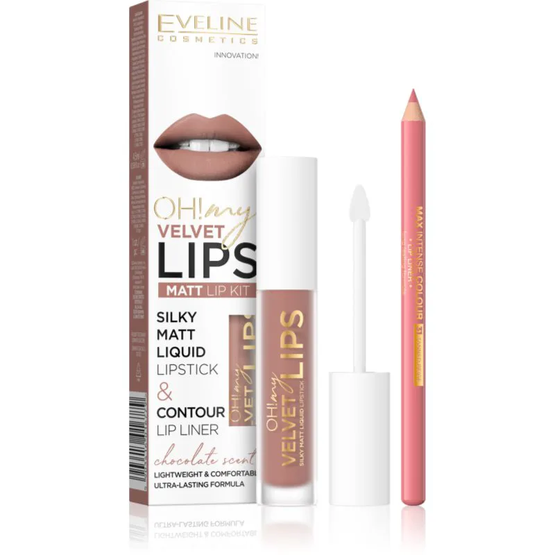 Eveline Cosmetics OH! my LIPS Velvet σετ για τα χείλη 11 Cookie Milkshake 1 τμχ