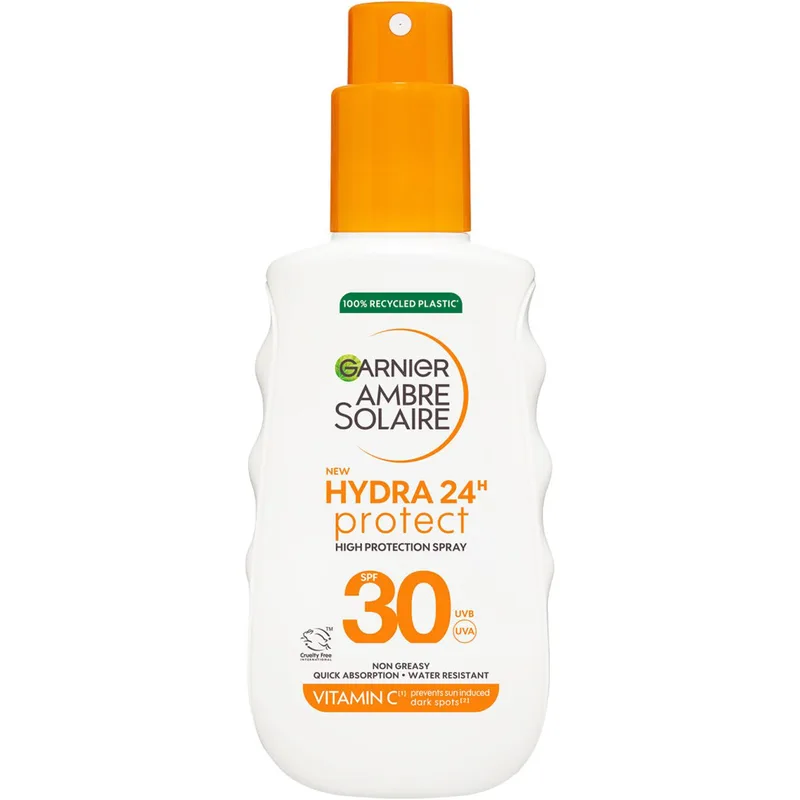 Garnier Ambre Solaire Hydra 24H Protect Spray Spf30 Αντηλιακό Σπρέι Σώματος Υψηλής Προστασίας με Βιταμίνη Ε 150ml