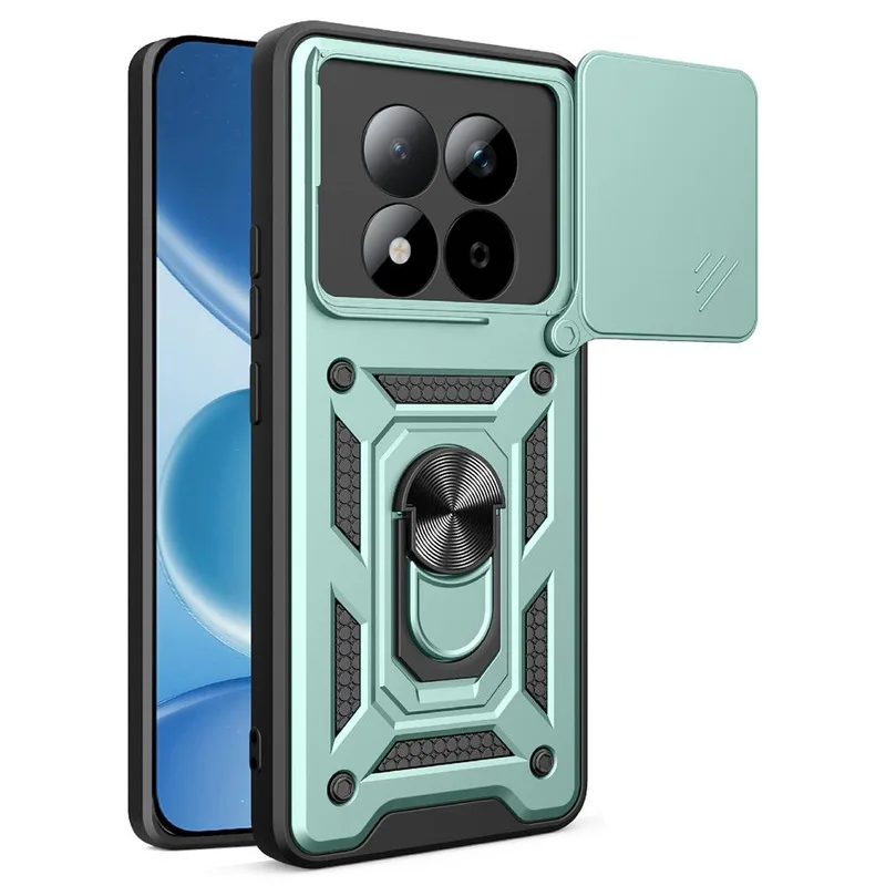 Θήκη Combo Kickstand Slide Camera Green Poco M8 5G