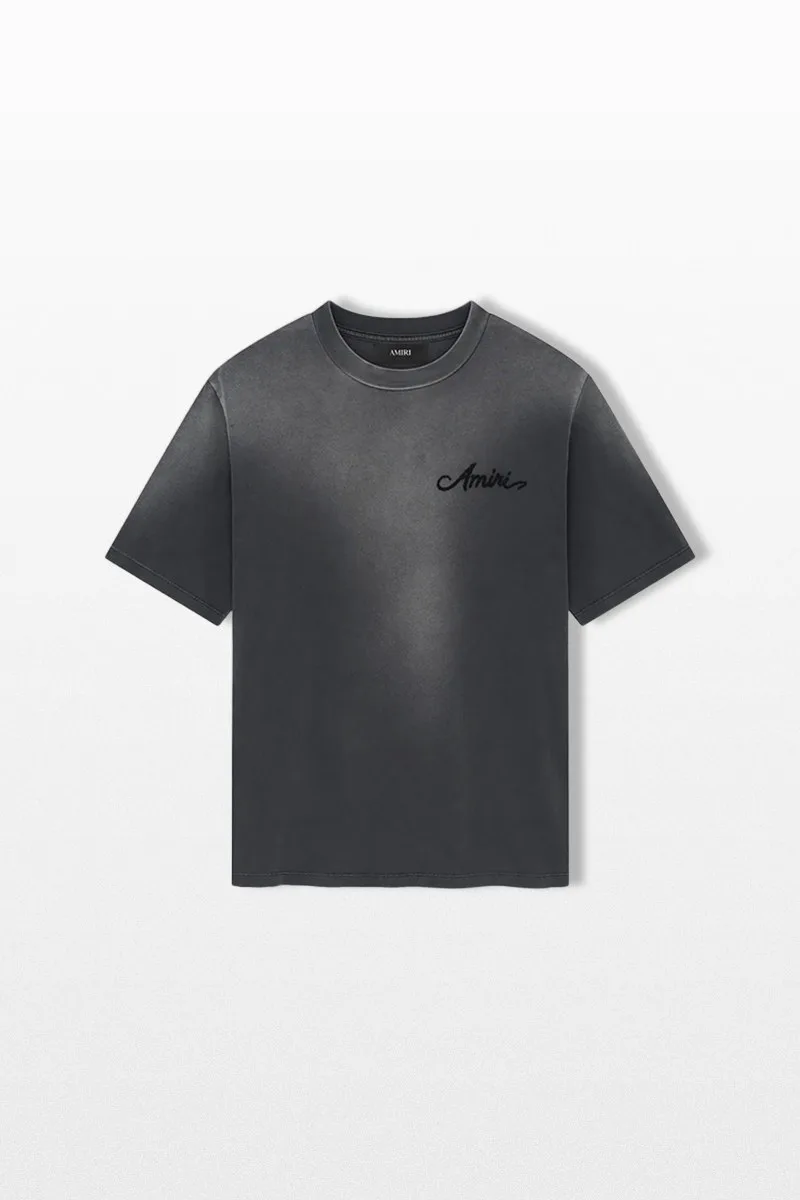 AMIRI Ανδρικό Γκρι Bleach Bandana Patch T-Shirt