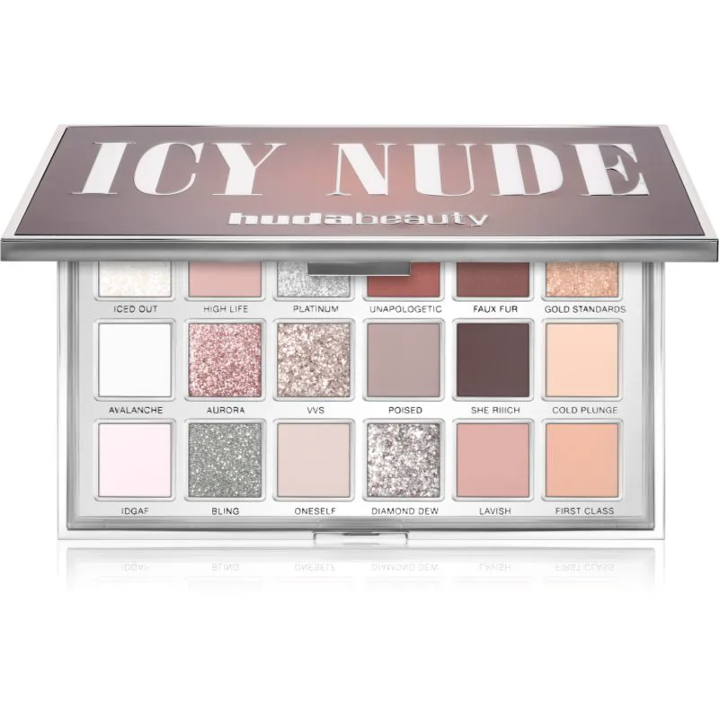 Huda Beauty Icy Nude παλέτα με σκιές ματιών 18 χρώματα 16.1 γρ
