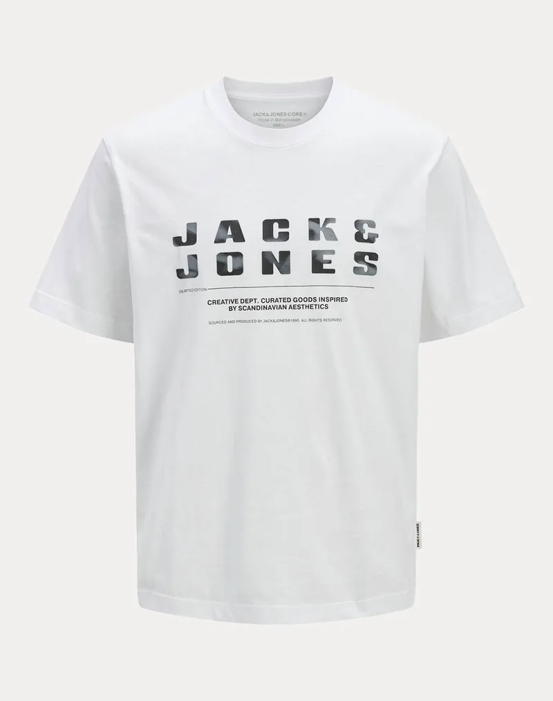 JACK&JONES JCORECHARGE FRONT BRANDING TEE CRE JNR 12274730-BRIGHT WHITE White
