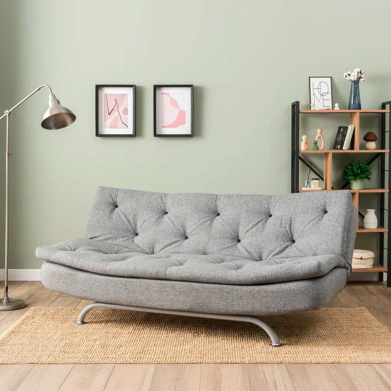 Τριθέσιος Καναπές-Κρεβάτι Rivo - Light Grey 859Ftn2897 (185x45x55)