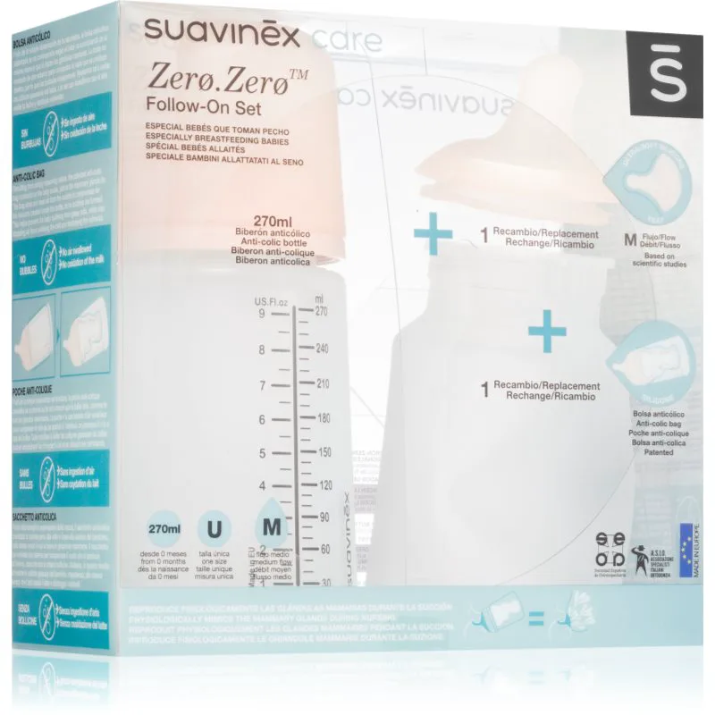 Suavinex Zero Zero Follow-On Set σετ δώρου για μωρά M Medium Flow 3 m+