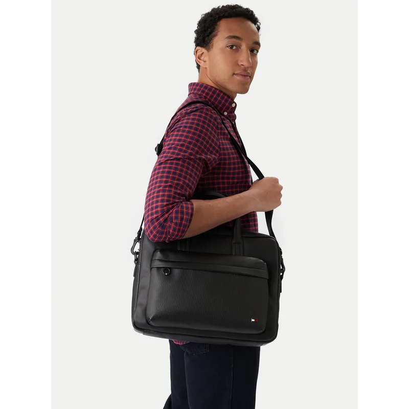 Τσάντα για laptop Tommy Hilfiger Th Flag Computer Bag AM0AM13989 Μαύρο