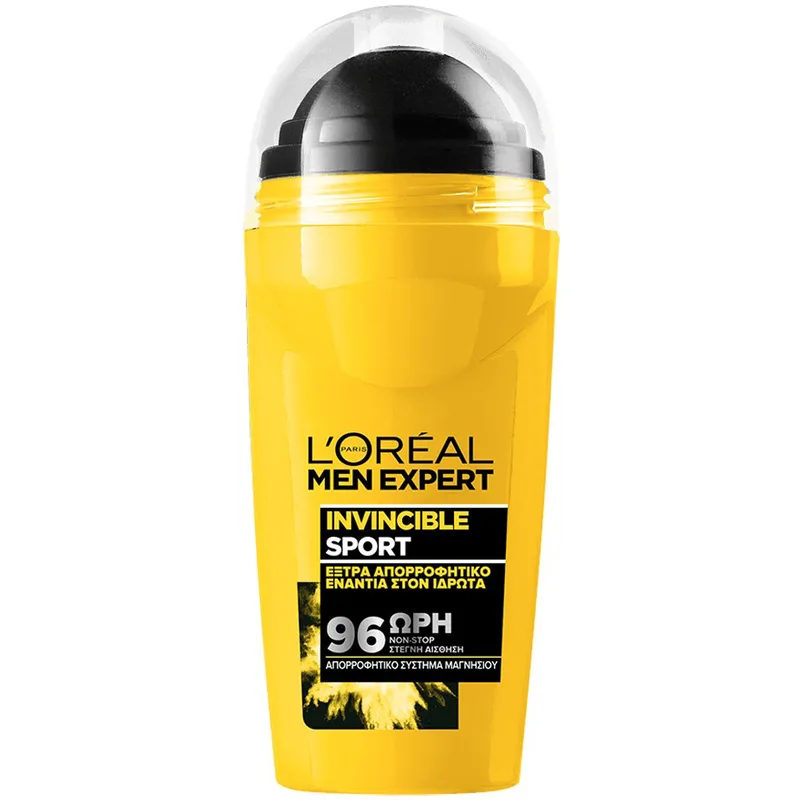 L'Oreal Paris Men Expert Invincible Sport 96H Roll-on Deo Ανδρικό Αποσμητικό Roll-on για 96ωρη Προστασία Ενάντια στον Ιδρώτα 50ml