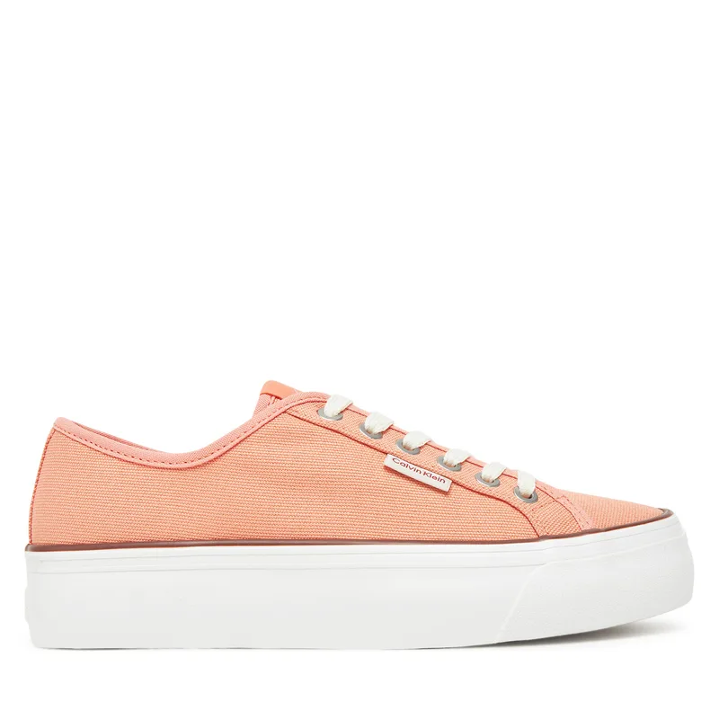 Πάνινα παπούτσια Calvin Klein Jeans Vulc Flatform Ctn Logo Tag YW0YW01838 Πορτοκαλί