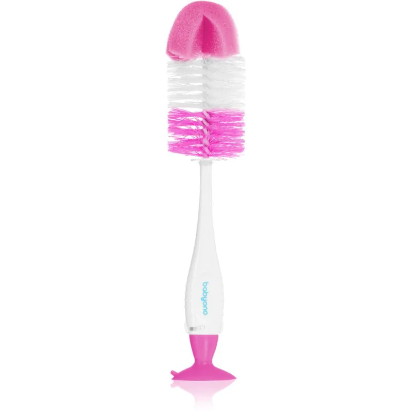 BabyOno Take Care Brush for Bottles and Teats βούρτσα καθαρισμού 2 σε 1 Ροζ 1 τμχ