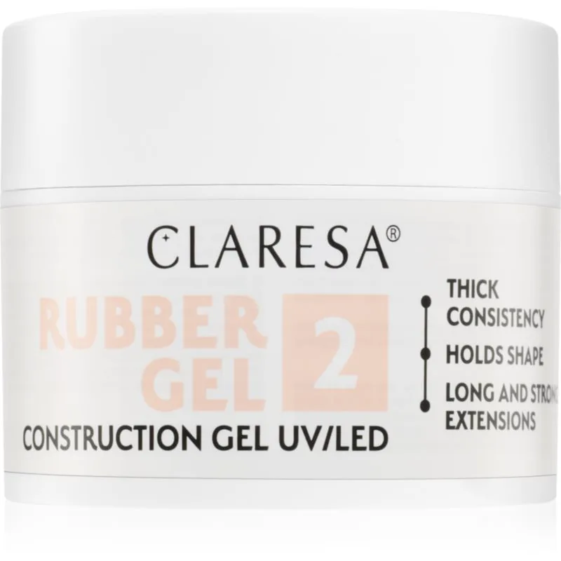 Claresa Rubber Gel Construction Gel UV/LED τζελ βερνίκι για την επιμήκυνση των νυχιών απόχρωση 02 45 γρ