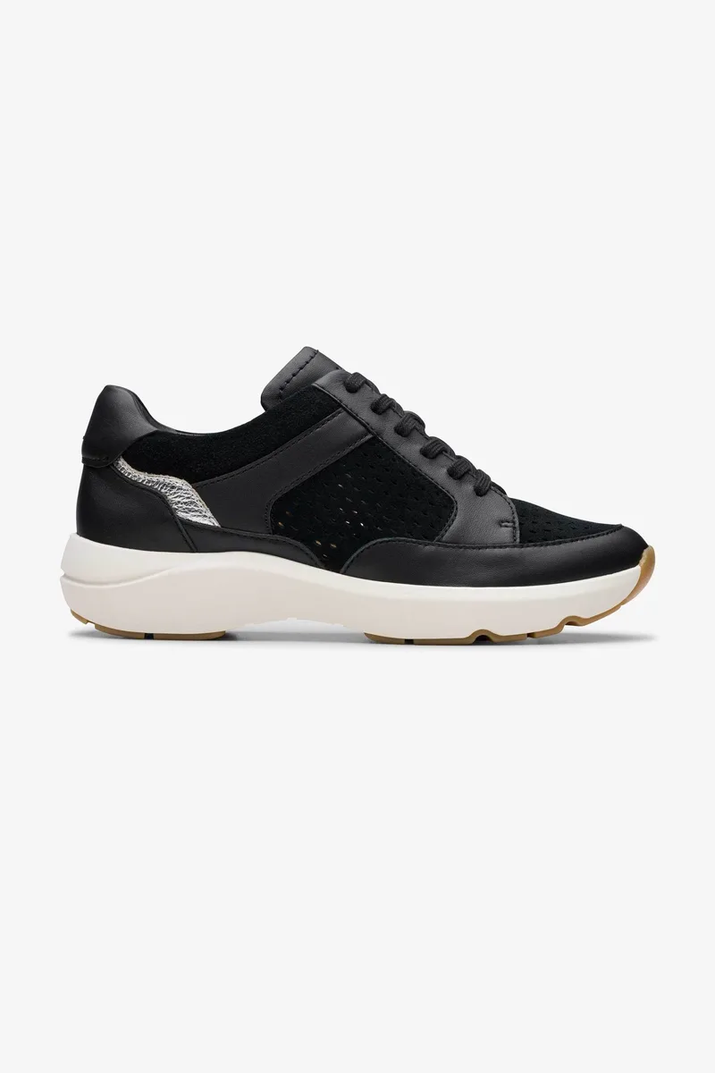 Clarks γυναικεία δερμάτινα sneakers ''Tivoli Walk'' - 26181359 Μαύρο
