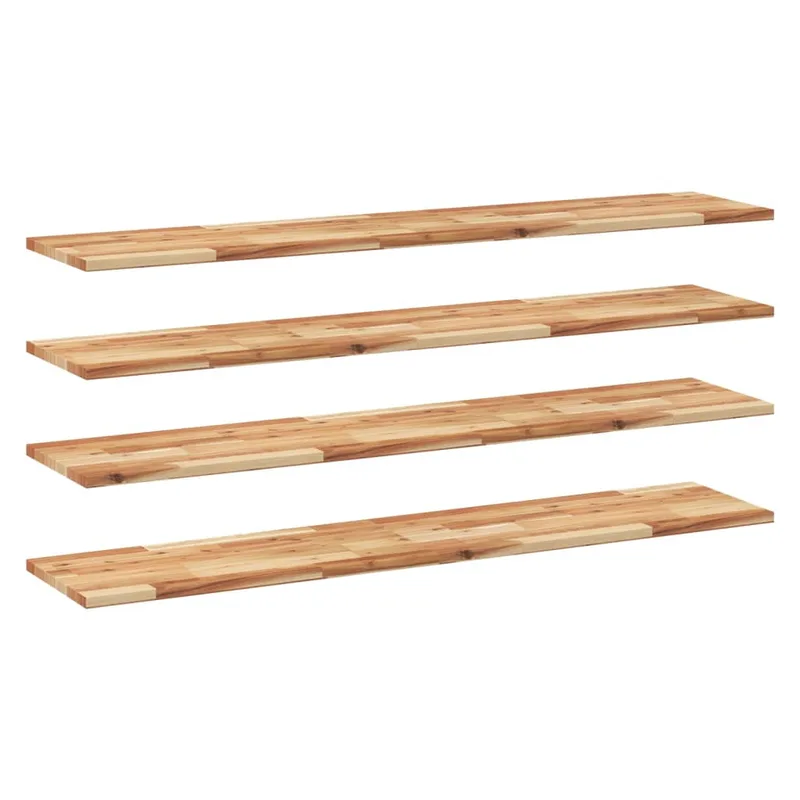 vidaXL Ράφια Πλωτά 4 τεμ. 120x30x2 εκ. από Μασίφ Ξύλο Ακακίας με Φινίρισμα Λαδιού