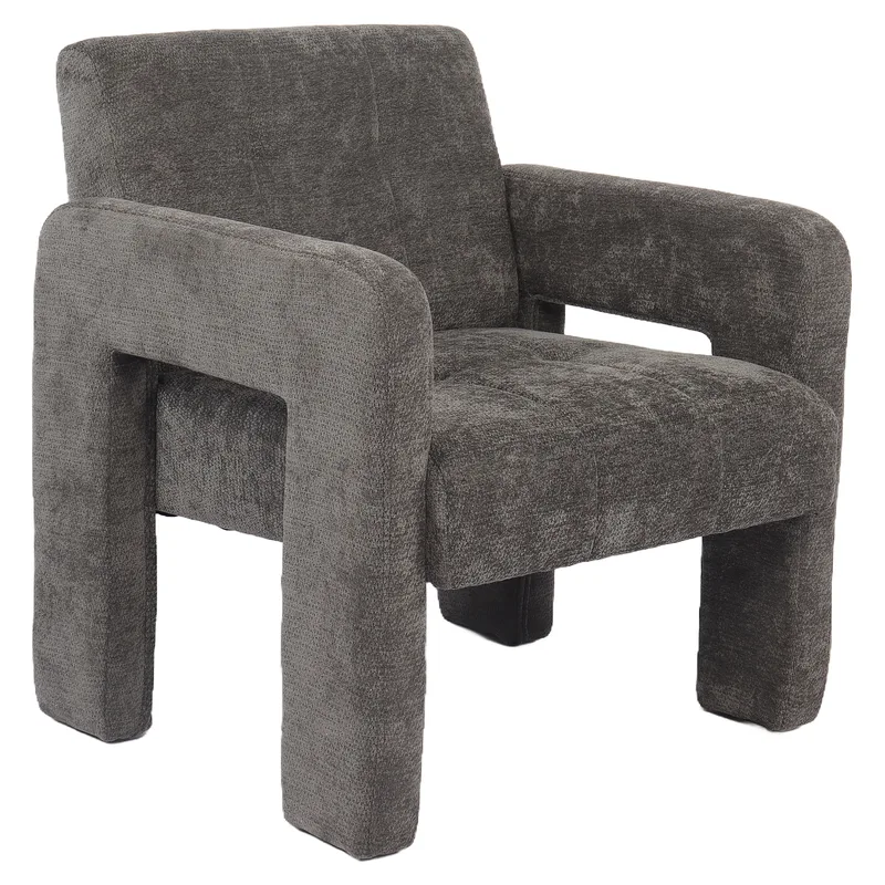 Πολυθρόνα ArteLibre VELORA Γκρι Ανοιχτό Ύφασμα/Ξύλο 75x68x69cm