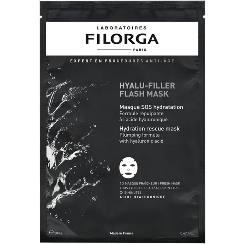 Filorga Hyalu-Filler Flask Mask Υφασμάτινη Μάσκα Προσώπου Εντατικής Ενυδάτωσης με Υαλουρονικό Οξύ & Φυσικούς Ενυδατικούς Παράγοντες 20ml