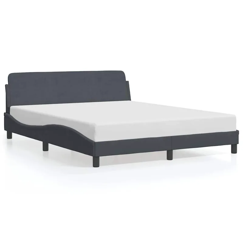 vidaXL Πλαίσιο Κρεβατιού Dover Σκ. Γκρι 152x203 εκ. Βελούδινο